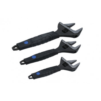 LASER Wide Mouth Adjustable Wrench Set 3pc