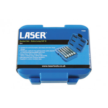 LASER Extra Deep Socket Set 3/8D 5pc"