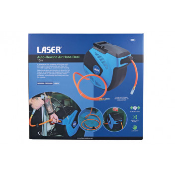 LASER Auto-Rewind Air Hose Reel 15m