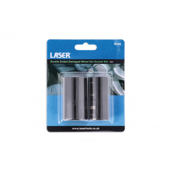 LASER DOUBLE ENDED DAMAGED WHEEL NUT SOCKET SET 2PC