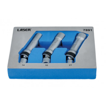 LASER Universal Joint Spark Plug Socket Set 3/8D 3pc"