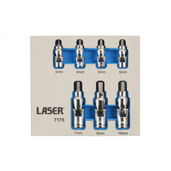 LASER Hex Bit Set - Universal Joint 7pc