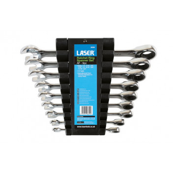 LASER Ratchet Ring Spanner Set AF 9pc