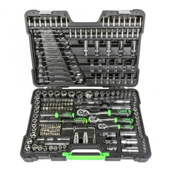 216 Pieces Hex Socket And Ratchet Spanner Set - Chrome Finis
