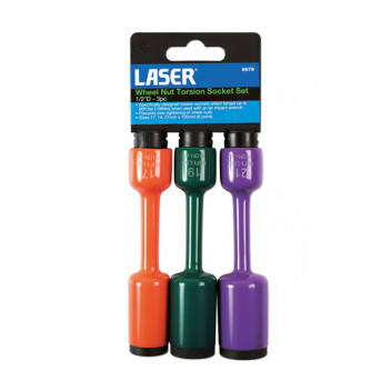 LASER Wheel Nut Torsion Socket Set 3pc