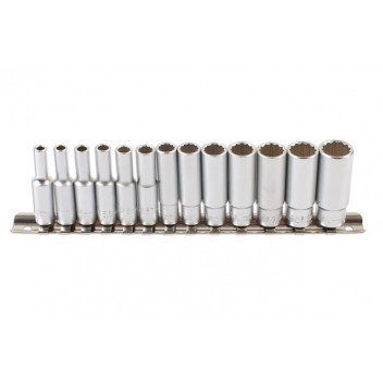 LASER Bi-Hex Deep Socket Set 1/4D 13pc"