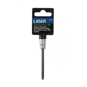 LASER Ball End Hex Bit 4mm 1/4D"