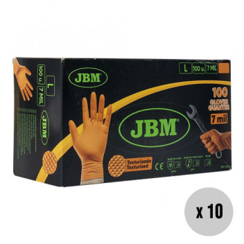 (SINGLE) Large Orange Diamond Grip Nitrile Gloves 7ml (