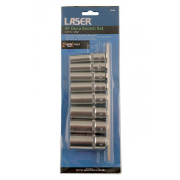 LASER AF Deep Socket Set - 3/8D - 8pc"