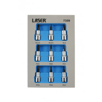 LASER Bit Set 3/8D 9pc"