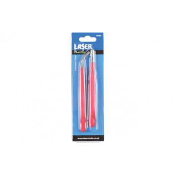 LASER Stainless Steel Tweezers 2pc
