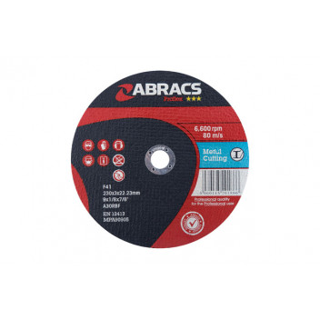 CONNECT Abracs 230mm x 3.0mm Flat Cutting Discs Box 25