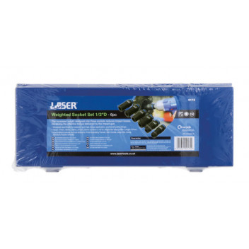 LASER Weighted Socket Set 1/2D 6pc"