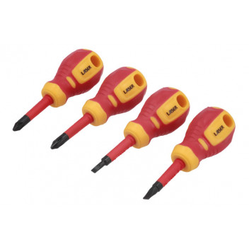LASER Slim Stubby Insulated Screwdriver Set 4pc
