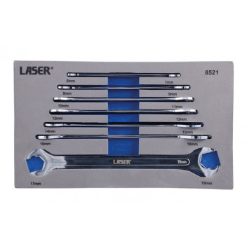 LASER Ultra Thin Ratcheting Action Spanner Set 7pc