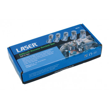LASER Difficult Access Socket Set 3/8D 5pc"