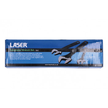 LASER Adjustable Wrench Set 3pc