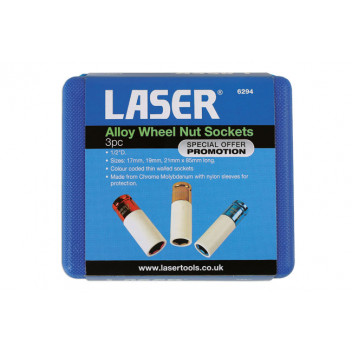 LASER Alloy Wheel Nut Sockets 3pc
