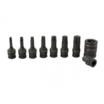 LASER Dual Drive Star* Impact Bit Socket Set 9pc