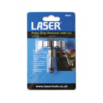 LASER Palm Grip Ratchet with UJ 1/4D"