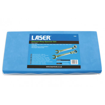 LASER Ratchet Ring Spanner Set - Flexi Head
