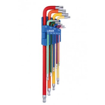 LASER Colour Coded Star Key Set - Ball End 9pc