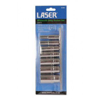 LASER Whitworth Deep Socket Set  3/8D 7pc"