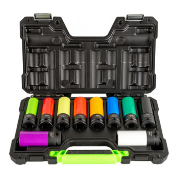 10 Piece 1/2 Impact Wheel Socket Set"