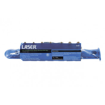 LASER Low Profile Pozi Drive Socket Bit Set 1/4D 7pc"