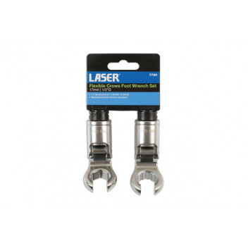 LASER flexible crows foot wrench set17mm 2pc