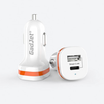 GadJet 2-Port Car Charger USB-C + USB-A
