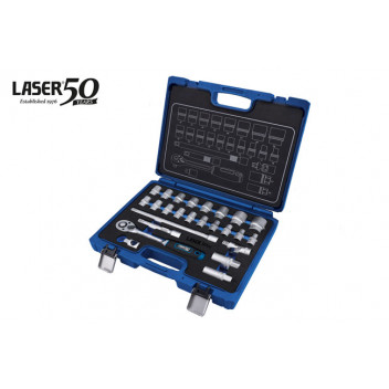 LASER Socket Set 1/2D - 25pc - 50th Anniversary"