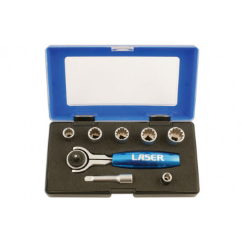 LASER Alldrive Socket Set 1/4D 8pc"
