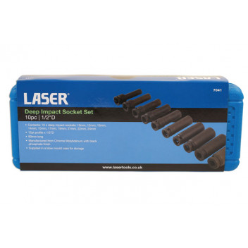 LASER Deep Impact Socket Set 10pc 1/2D"