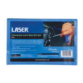 LASER UNIVERSAL JOINT STAR BIT SET 6PC