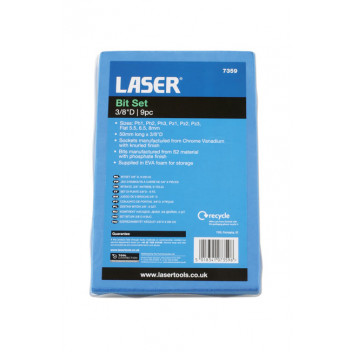 LASER Bit Set 3/8D 9pc"
