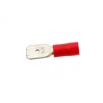 CONNECT Male Blade 6.3mm Red Pk 100