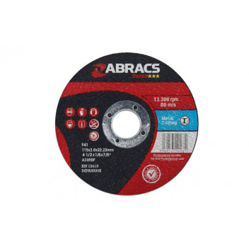 CONNECT Abracs 115mm x 3.0mm Flat Cutting Discs Pack 10