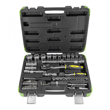 60 Pieces Tool Case With 1/2 And 1/4" 12-Point Spline Socke"