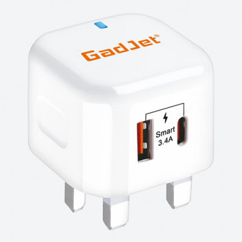 GadJet G-Series 2-Port Power Adapter USB-C + USB-A