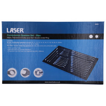 LASER Metric/Stubby/Star Spanner Set 30pc