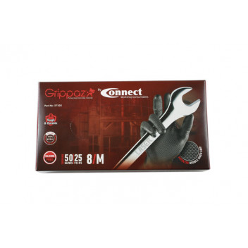 CONNECT Grippaz Medium Black Nitrile Gloves Box 50pc/25 Pair