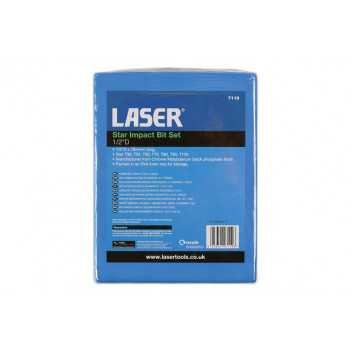 LASER Star Impact Bit Set 1/2D 7pc"