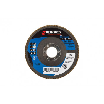 CONNECT Abracs Zirconium Flap Discs 115mm x P40 Pack 5