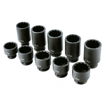 LASER Bi-Hex Impact Socket Set 1/2D 10pc"