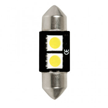 12V 5W 32MM Festoon Bulbs WHITE HYPER-LED 2smd built in resi