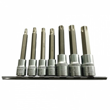 Set Of 7 Torx Bit Sockets 3/8And 1/2""