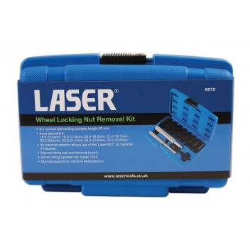LASER Wheel Locking Nut Removal Kit 11pcs