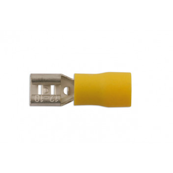 CONNECT 6.3mm Yellow Female Push On Insulated Terminals (10)
