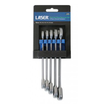 LASER Ratchet Ring Spanner Set 5pc